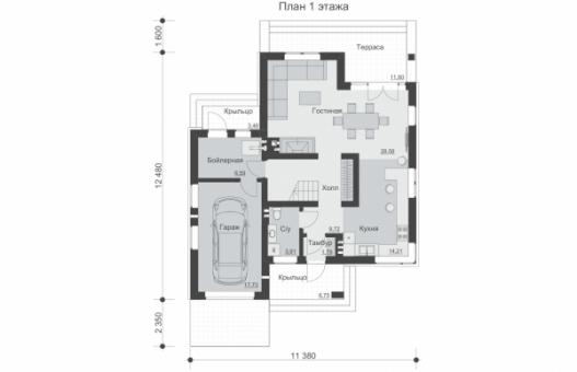Проект индивидуального двухэтажного жилого дома